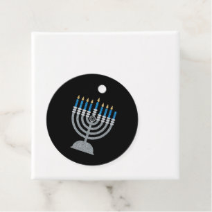7th Night of Hanukkah Glitter Favour Tags