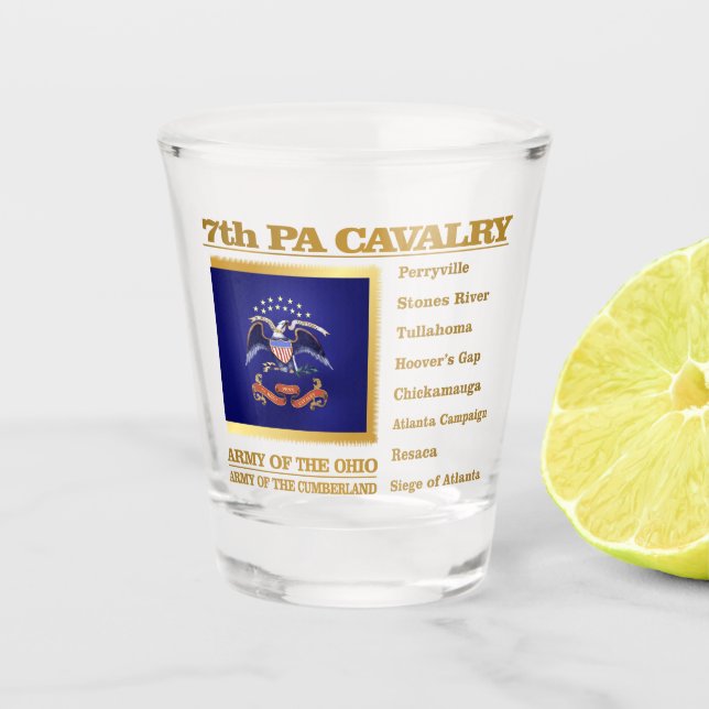 7th PA Cavalry (BH) Shot Glass (Front)