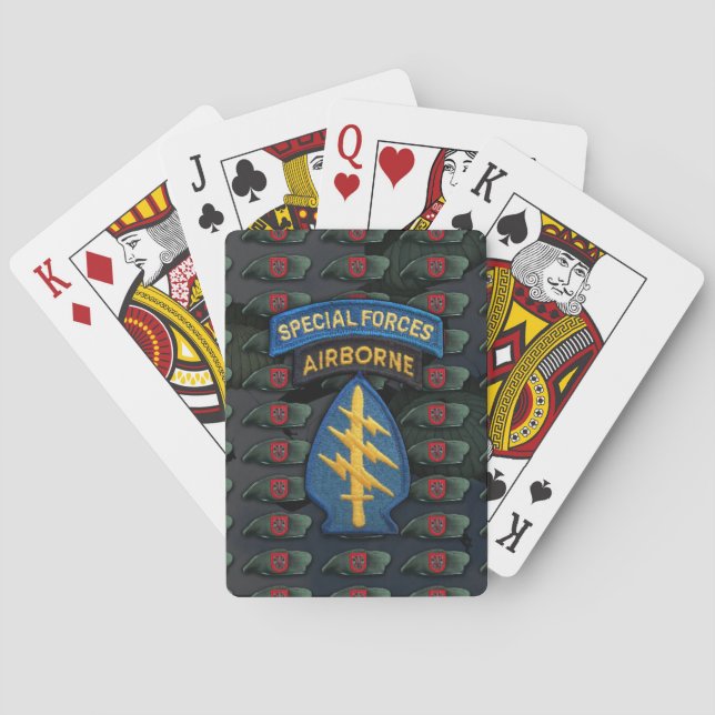 7th special forces green berets playing cards (Back)