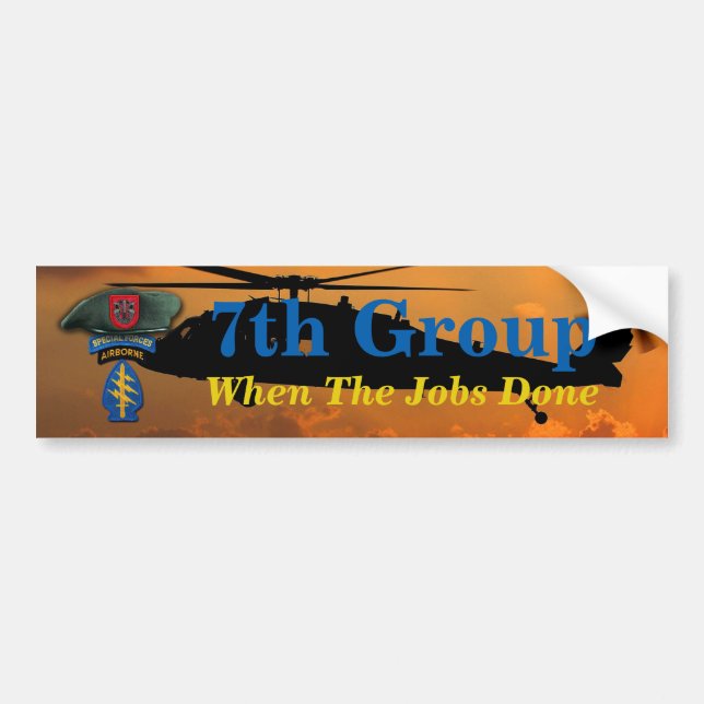 7th Special Forces Green Berets SF SFG SOF Vets Bumper Sticker (Front)