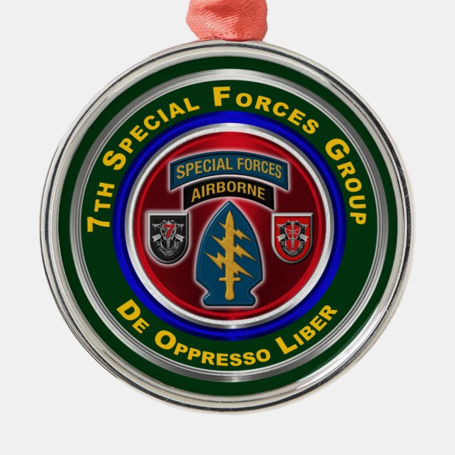 7th Special Forces Group Keepsake Christmas Metal Ornament (Front)