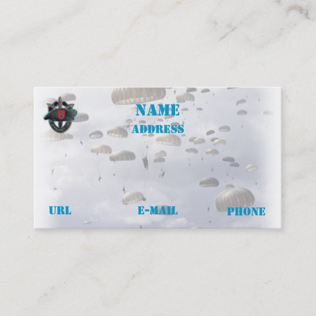 7th special forces group vets iraq  business Card (Front)