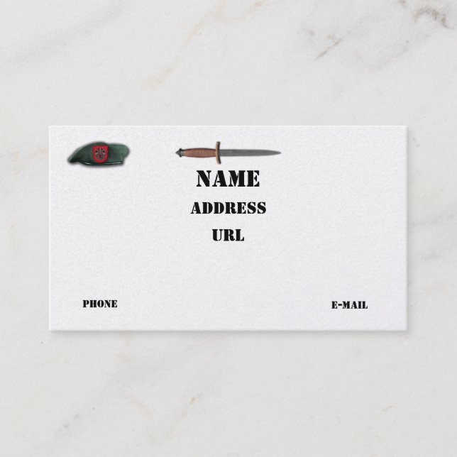 7th special forces vets lrrps recon lrrp patch business card (Front)