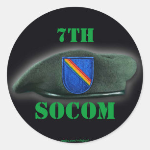 7th Special ops command socom beret flash Sticker