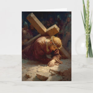 7th Station of the Cross - Jesus Falls the Second Card