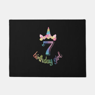 7th Unicorn Birthday girl t-shirt 7 years old part Doormat