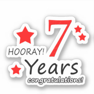 7th Wedding anniversary - 7 years Birthday Sticker