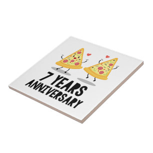 7th Wedding Anniversary Ceramic Tile