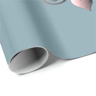 7th Wedding Anniversary Copper Heart Emblem  Wrapping Paper