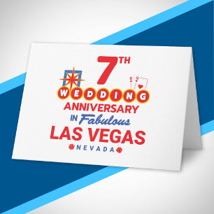 7th Wedding Anniversary Couples Las Vegas Trip Card