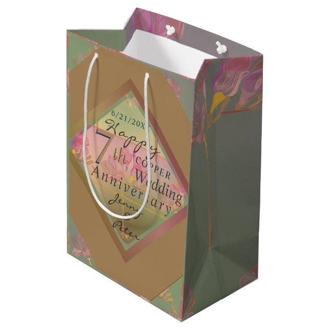 7th Wedding Anniversary Gift Bag (Back Angled)