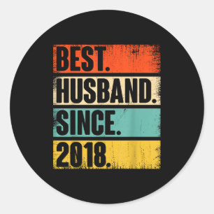 7th Wedding Anniversary Him Husband Classic Round Sticker
