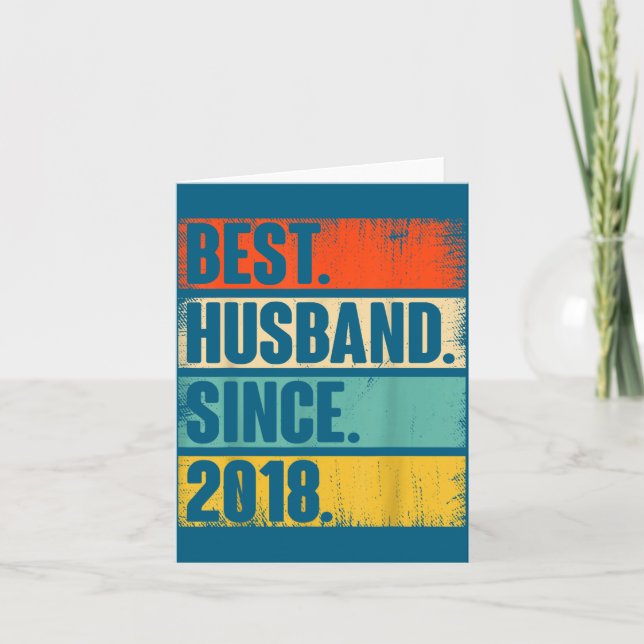 7th Wedding Anniversary Him Husband Design Card (Front)