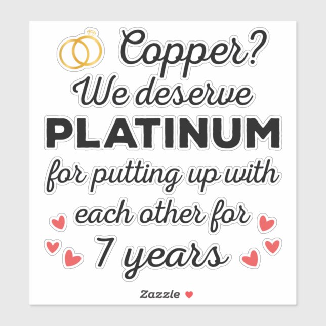 7th Wedding Anniversary I - Copper Funny Couple (Sheet)