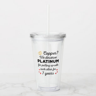 7th Wedding Anniversary I - Copper Funny Couple Acrylic Tumbler