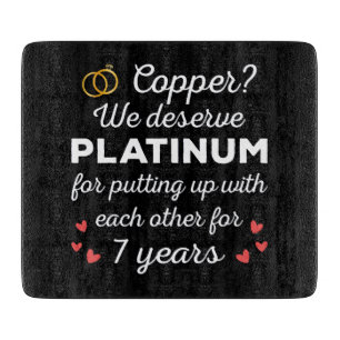 7th Wedding Anniversary I - Copper Funny Couple Cutting Board