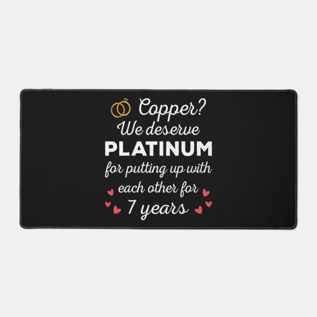 7th Wedding Anniversary I - Copper Funny Couple Desk Mat (Front)