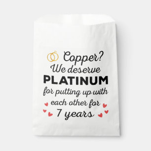 7th Wedding Anniversary I - Copper Funny Couple Favour Bag