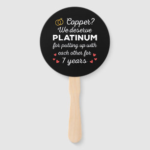 7th Wedding Anniversary I - Copper Funny Couple Hand Fan