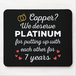7th Wedding Anniversary I - Copper Funny Couple Mouse Pad
