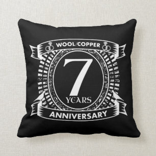 7TH wedding anniversary wool copper Cushion