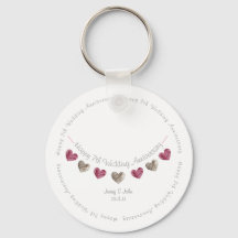7th wedding anniversary wool heart bunting