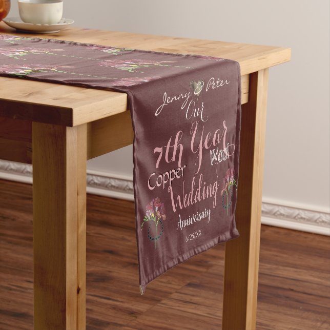 7th Year Wedding Anniversary Freesia Onyx Short Table Runner (In Situ)