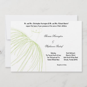 7x5 Light Green Dress Wedding Invitation