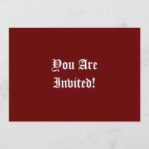 7x5 Vampire Bat Red Halloween Invitation