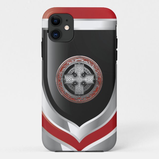 [800] Ancient Celtic Sacred Silver Knot Cross Case-Mate iPhone Case (Back)