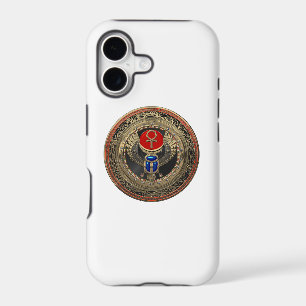[800] Sacred Gold Egyptian Winged Scarab with Ankh