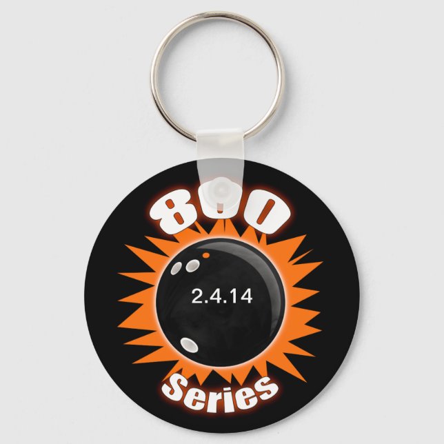 800 Series in Black and Orange Key Ring (Front)