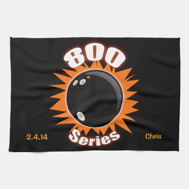 800 Series in Black and Orange Tea Towel (Horizontal)