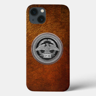 [800] Silver Roman Imperial Eagle over Medallion iPhone 13 Case