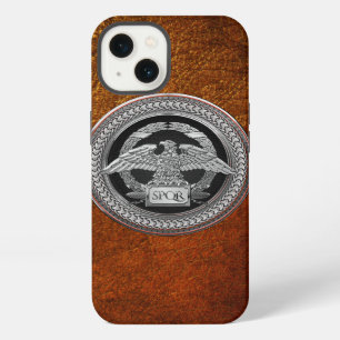 [800] Silver Roman Imperial Eagle over Medallion iPhone 13 Case