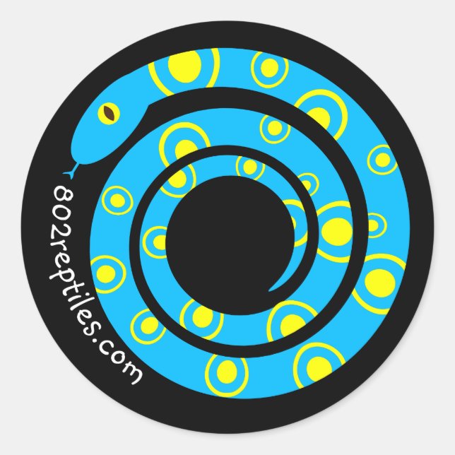 802 Reptiles Blue Classic Round Sticker (Front)