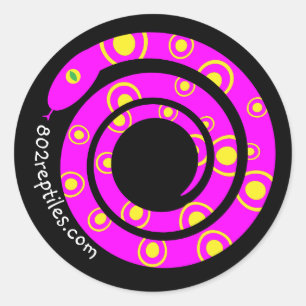 802 Reptiles Hot Pink Classic Round Sticker