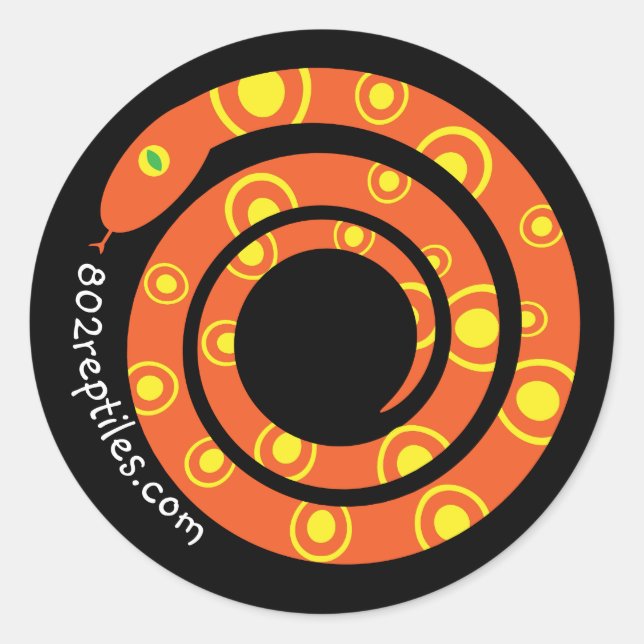 802 Reptiles Orange Classic Round Sticker (Front)