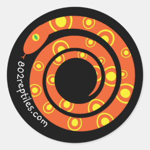 802 Reptiles Orange Classic Round Sticker