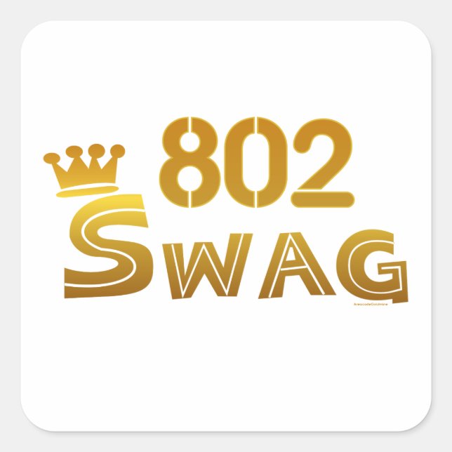 802 Vermont Swag Square Sticker (Front)