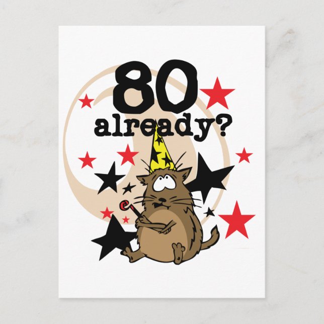 80 Already Birthday Postcard (Front)