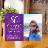 80 and Amazing Elegant Purple Photo Birthday