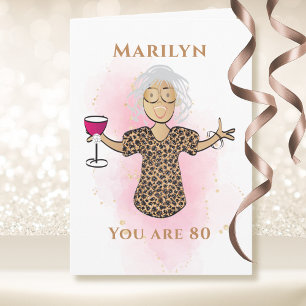 80 and Fabulous African American 80th Birthday  Card