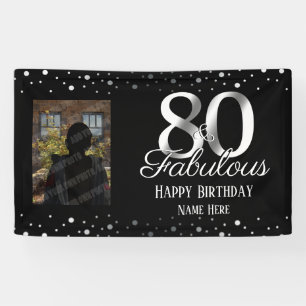 80 and Fabulous Birthday Confetti Photo Banner