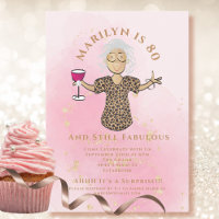 80 and Fabulous Blush Gold Funny 80th Birthday