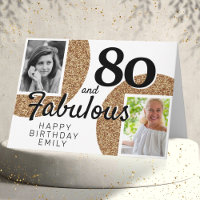80 and Fabulous Gold Glitter 2 Photo 80th Birthday