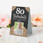 80 and Fabulous Gold Glitter Photo 80th Birthday