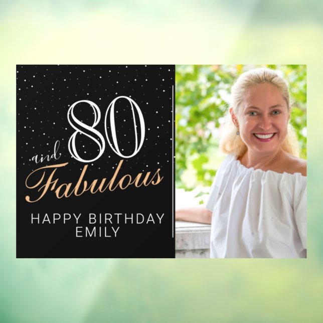 80 and Fabulous Modern Black 80th Birthday Photo (Sheet 3)