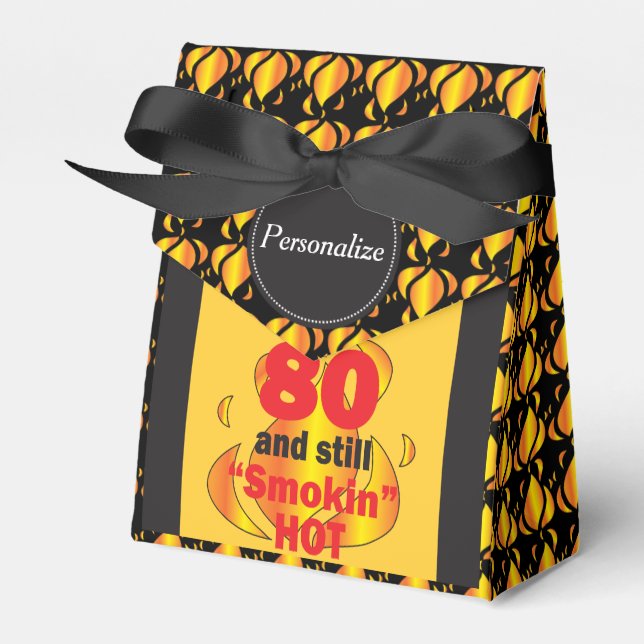 80 and Still Smokin Hot | 80th Birthday Favour Box (Front Side)