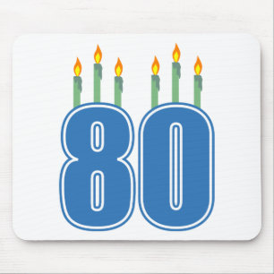 80 Birthday Candles (Blue / Green) Mouse Pad